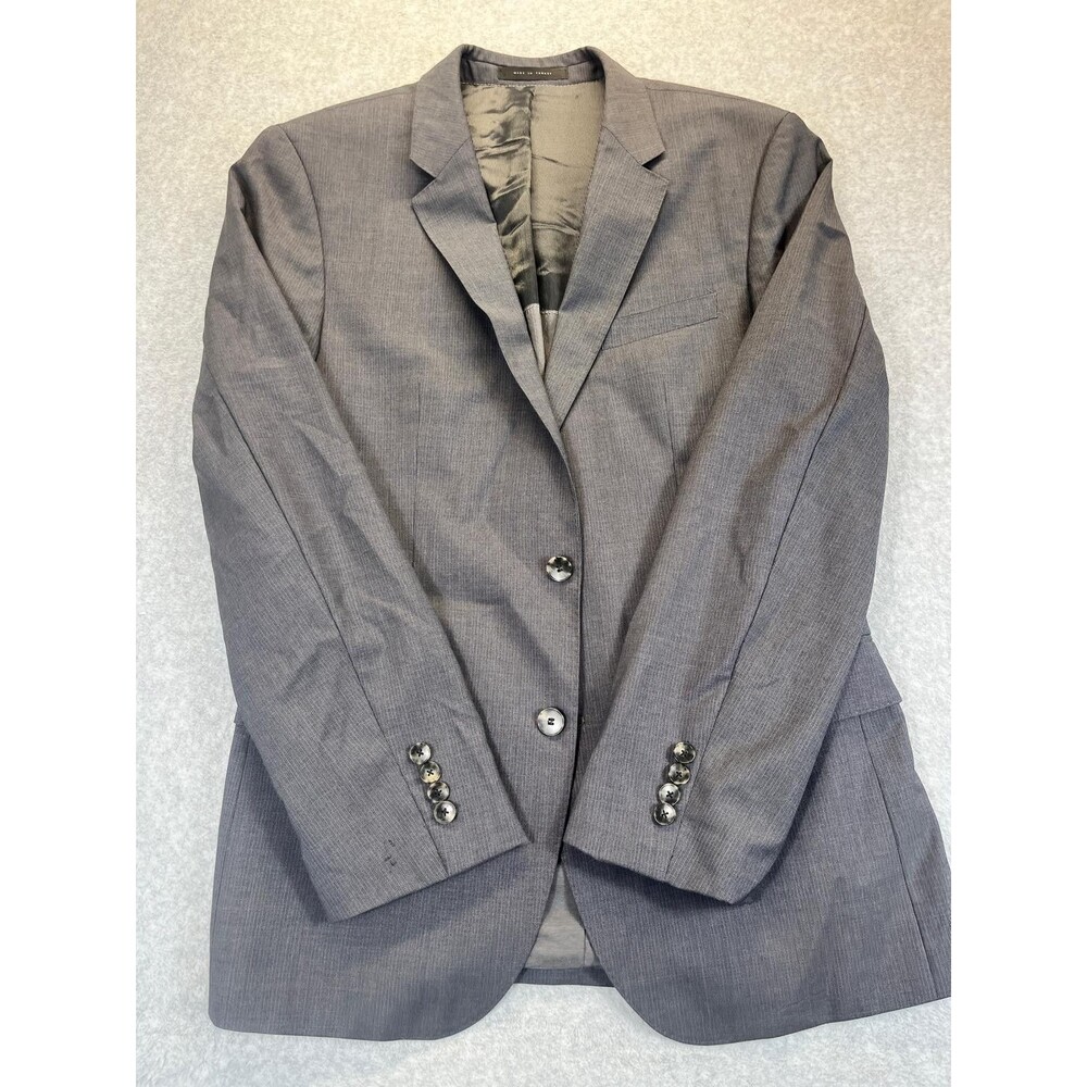 Hugo Boss Suit Jacket Mens 40R Super 100 Gray Textured Blazer Sport Coat